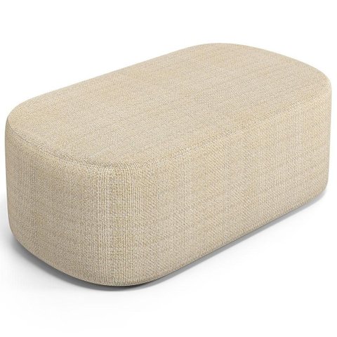 Puff Decorativo Orgânico para Living Quarto 100cm Doha W01 Linho Palha - Lyam Decor