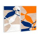 Ver imagem 1 de Quadro Decorativo Vibra Abstrato Flowers em 2 Telas com Moldura Filete