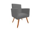 Ver imagem 1 de Poltrona Decorativa Bia Suede Cinza Pés Madeira Mz Decor
