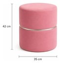 Ver imagem 2 de Kit Puff Cinta no Meio Prata em Tecido Veludo , Rosa Antigo- Let Móveis