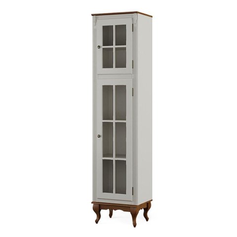 Armário de Cozinha Hannover 2 Portas MDF 48.5cm Off White Linz Móveis