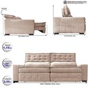 Ver imagem 2 de Sofá Retrátil e Reclinável 2,55m Cama inBox Big Puffer com SoftGel D40 Velupluma Bege