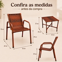 Ver mais imagens de Cadeira Jardim Fibra Junco Reforçada com Braços Descanso (2 Cadeiras 1 Mesa)