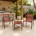 Ver imagem 2 de Cadeira Jardim Fibra Junco Reforçada com Braços Descanso (2 Cadeiras 1 Mesa)