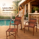 Ver imagem 6 de Cadeira Jardim Fibra Junco Reforçada com Braços Descanso (2 Cadeiras 1 Mesa)