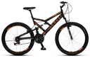 Ver imagem 1 de Bicicleta Gps 148 Dupla Suspensão e Freios V-brake, Aro 26 Aero, 36 Raias, 21 Marchas Colli Preto/la
