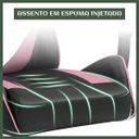 Ver imagem 7 de Cadeira Escritório Gamer Nitro Rosa Ergonômica Couro Sintético Reclinável Altura Ajustável LuvinCo
