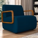 Ver imagem 2 de Poltrona Decorativa Orgânica para Sala Kit 2 Belarus K04 Veludo Azul - Mpozenato