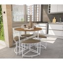 Ver imagem 3 de Mesa Redonda com 4 Banquetas Kappesberg LI038 Canela/Branco