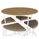Ver imagem 2 de Mesa Redonda com 4 Banquetas Kappesberg LI038 Canela/Branco