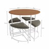 Mesa Redonda com 4 Banquetas Kappesberg Li038 Canela/branco - 2