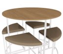 Ver imagem 2 de Mesa Redonda com 4 Banquetas Kappesberg LI038 Canela/Branco