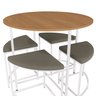 Mesa Redonda com 4 Banquetas Kappesberg Li038 Canela/branco - 3