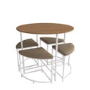 Ver imagem 1 de Mesa Redonda com 4 Banquetas Kappesberg LI038 Canela/Branco