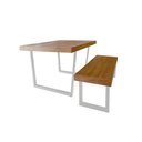 Ver imagem 1 de Conjunto Mesa Industrial Lanna 2,50m Ferragem Branca com Banco Industrial Lanna