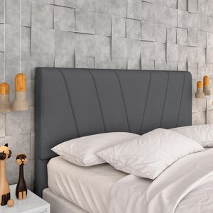 Cabeceira Estofada Queen Bragança Suede - Móveis Arapongas