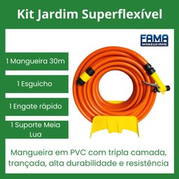 Kit Mangueira Fama (30 metros Sup. Meia Lua, Esguicho Pistola, Engate Rápido) - 3