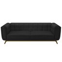 Ver imagem 2 de Sofá Decorativo Sala de Estar 180cm Rocket 2 Lugares Base Madeira PU Preto G45 - Gran Belo