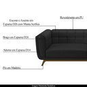 Ver imagem 4 de Sofá Decorativo Sala de Estar 180cm Rocket 2 Lugares Base Madeira PU Preto G45 - Gran Belo