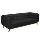 Ver mais imagens de Sofá Decorativo Sala de Estar 180cm Rocket 2 Lugares Base Madeira PU Preto G45 - Gran Belo