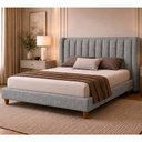 Ver imagem 1 de Cama Japonesa com Cabeceira Yeon Corea Casal Linho Cinza - Sallar Home