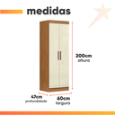 Ver imagem 3 de Modulo de Guarda Roupas para Quarto Madrid 2 Portas Maxel