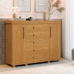 Comoda Grande para Quarto e Mini Roupeiro 5 Gavetas Infantil ou Adulto - 1