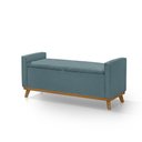 Ver imagem 4 de Banco Recamier Baú para Quarto Casal 130cm Linho com Base de Madeira Sofatec