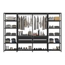 Ver imagem 4 de Guarda-roupa Closet Modulado Texas 4 Gavetas 270cm Multimóveis Mp4787 Preto