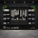 Ver imagem 1 de Guarda-roupa Closet Modulado Texas 4 Gavetas 270cm Multimóveis Mp4787 Preto