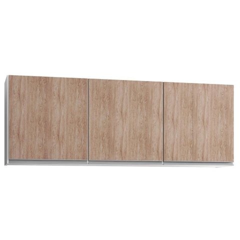Armário Aéreo 150Cm 3 Portas Argélia Branco/Castanho