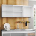 Ver imagem 3 de Armário Aéreo 150Cm 3 Portas Argélia Branco/Castanho