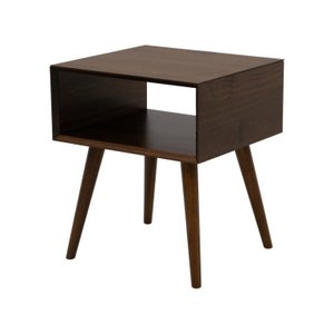 Mesa Lateral de Madeira Maciça Pé Pálito -maná Canela