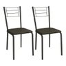 Kit 02 Cadeiras Dubai Preto Material Sintético Marrom Kappesberg - 1