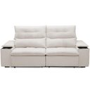 Ver imagem 5 de Sofá Retrátil Reclinável para Sala de Estar Living 210cm Ártico F04 Bouclê Cru - Lyam Decor