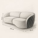 Ver imagem 7 de Sofá Organico Modulado Bipartido Curvo 240cm 3 Lugares Viena Linha Premium Veludo e Courino