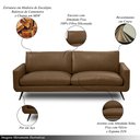 Ver imagem 4 de Conjunto Sala de Estar Decorativo Paloma 1 Sofá 2 Lugares 183cm 1 Poltrona Pés em Aço Couro Marrom C