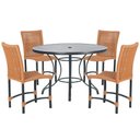 Ver imagem 1 de Mesa Ascoli com 4 Cadeiras Cannes de Alumínio Trama Terra Cota