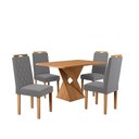 Ver imagem 2 de Conjunto Sala de Jantar Luna Kappesberg 4 Cadeiras Veludo Titanio