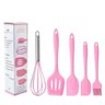 Kit Jogo Utensílios De Cozinha Silicone 5 Peças - Rosa - 2