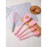 Kit Jogo Utensílios De Cozinha Silicone 5 Peças - Rosa - 1