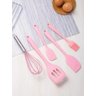 Kit Jogo Utensílios De Cozinha Silicone 5 Peças - Rosa - 3
