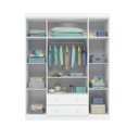 Ver imagem 3 de Jogo de Quarto Infantil Roupeiro e Cômoda 100% MDF + Berço Mini Cama Doce Sonho Branco c/ Colchão