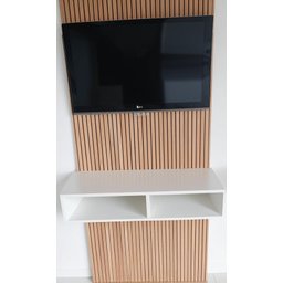 Nicho Rack Suspenso Divisão Duplo Prateleira Sala Decoração - Branco Tx - 1
