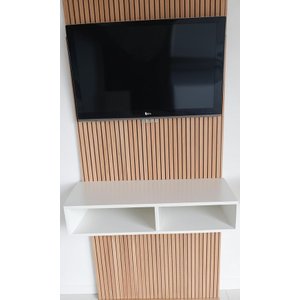Nicho Rack Suspenso Divisão Duplo Prateleira Sala Decoração - Branco Tx
