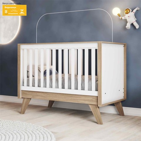 Berço Mini Cama Confete - Branco/jequitibá Hp