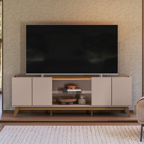 Rack para TV 75 Polegadas 67cm x 200cm Guaruja Grigio/Canela