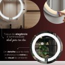 Ver mais imagens de Espelho Redondo 60cm Maquiagem Iluminado 3 Leds Touch Screen