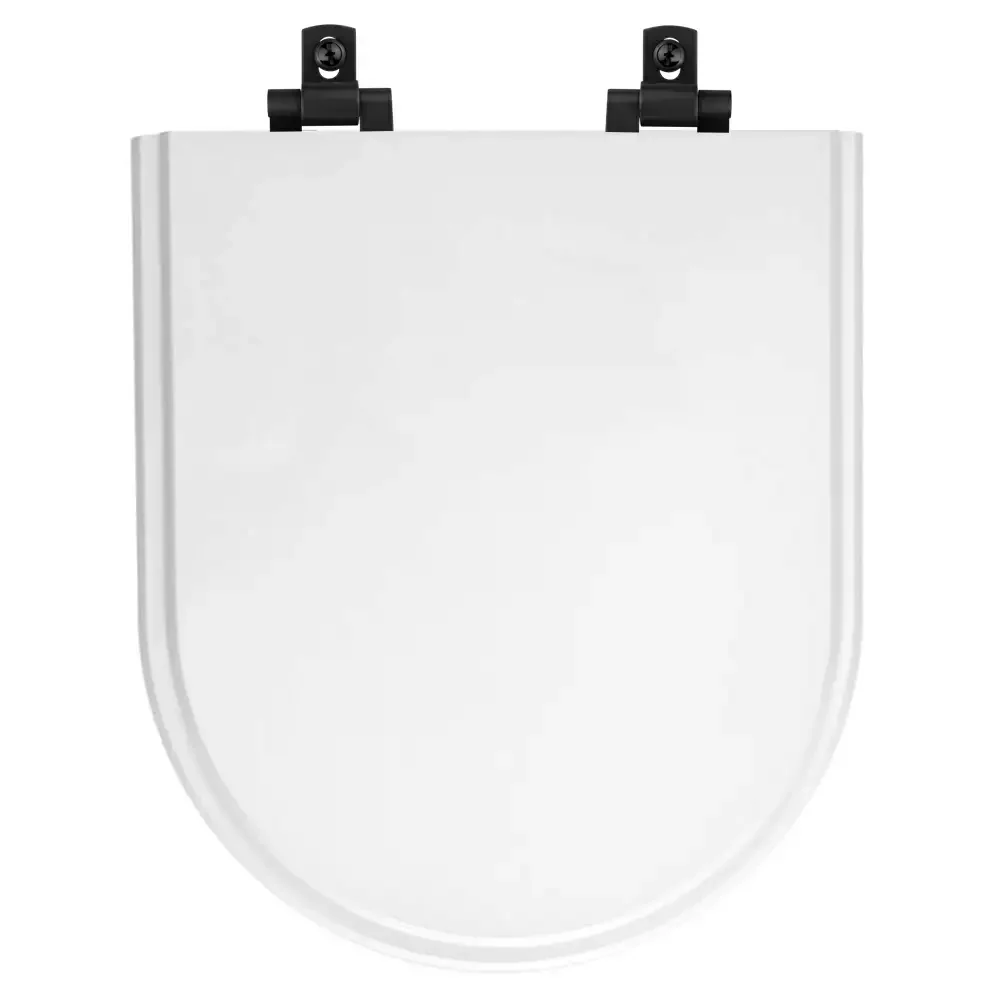 Tampa de Vaso Laqueado Com Amortecedor Level Branco para Bacia Deca com Ferragem Preta - 1