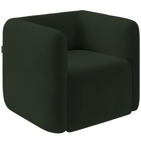 Poltrona Decorativa para Sala de Estar Fixa Living Peônia K01 Veludo Verde - Lyam Decor